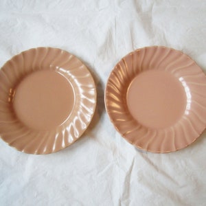 2 Franciscan CORONADO Coral 6-3/8&quot; Bread & Butter Plates (c. 1940s)