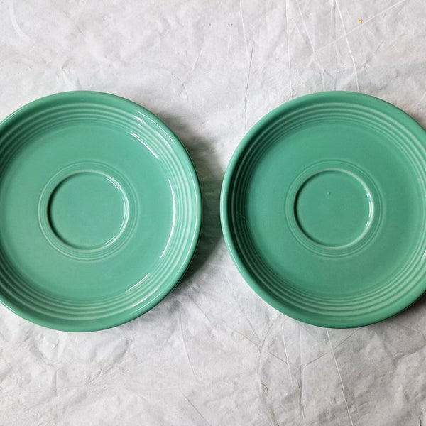 Set of 2 Vintage Homer Laughlin FIESTA Sea Mist (Discontinued) Saucers (c. 1990s)