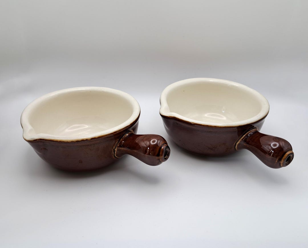 2 Hall Baking Crock With Spout French Onion Soup Bowls With Handle