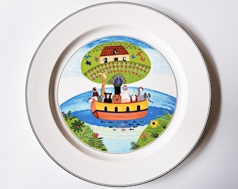 Villeroy & Boch DESIGN NAIF Noah's Ark 12.5" Round Platter / Chop Plate (c 1980s)