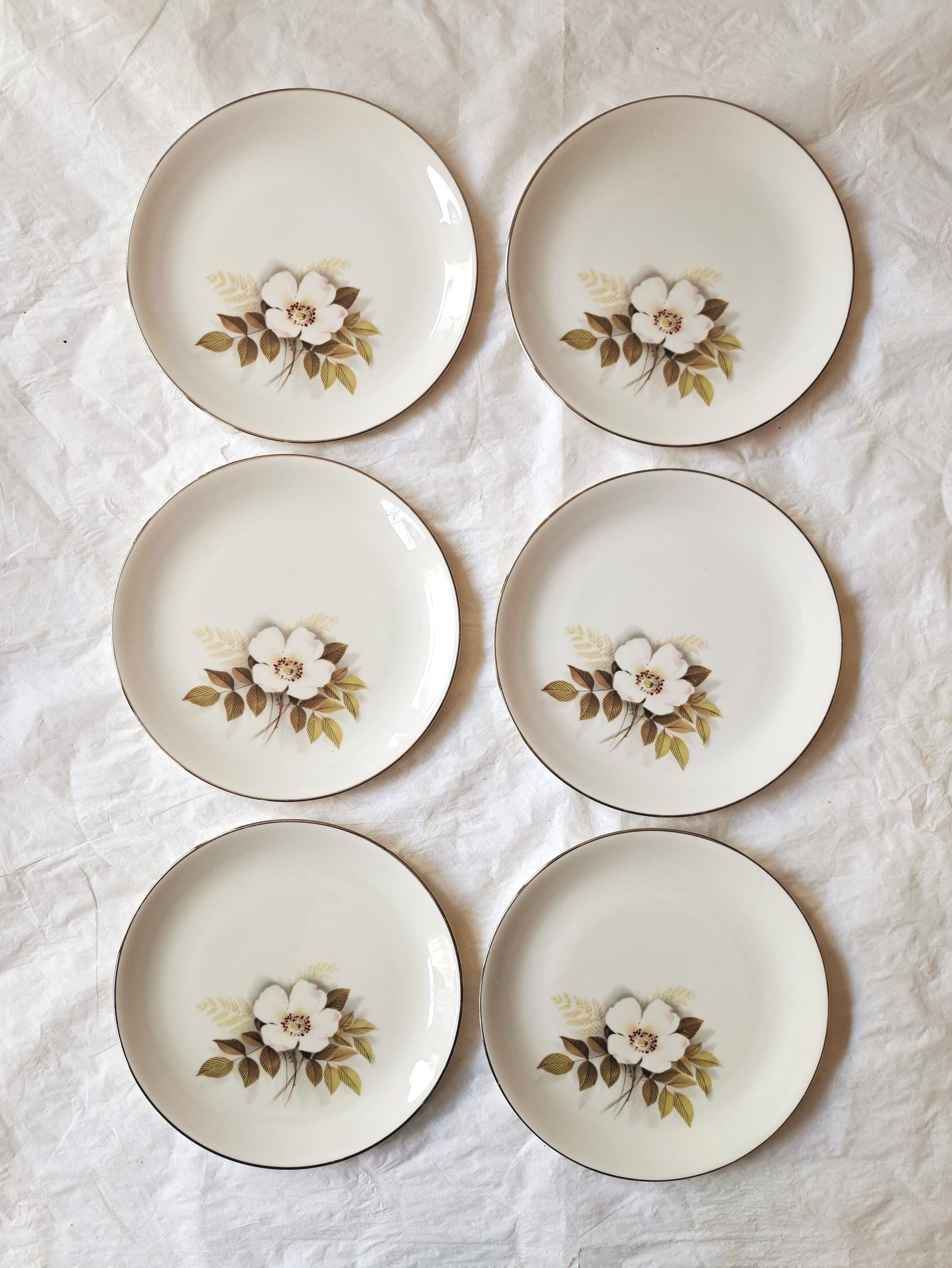 Set of 6 Nancy Prentiss Fine China IVORY ROSE 8