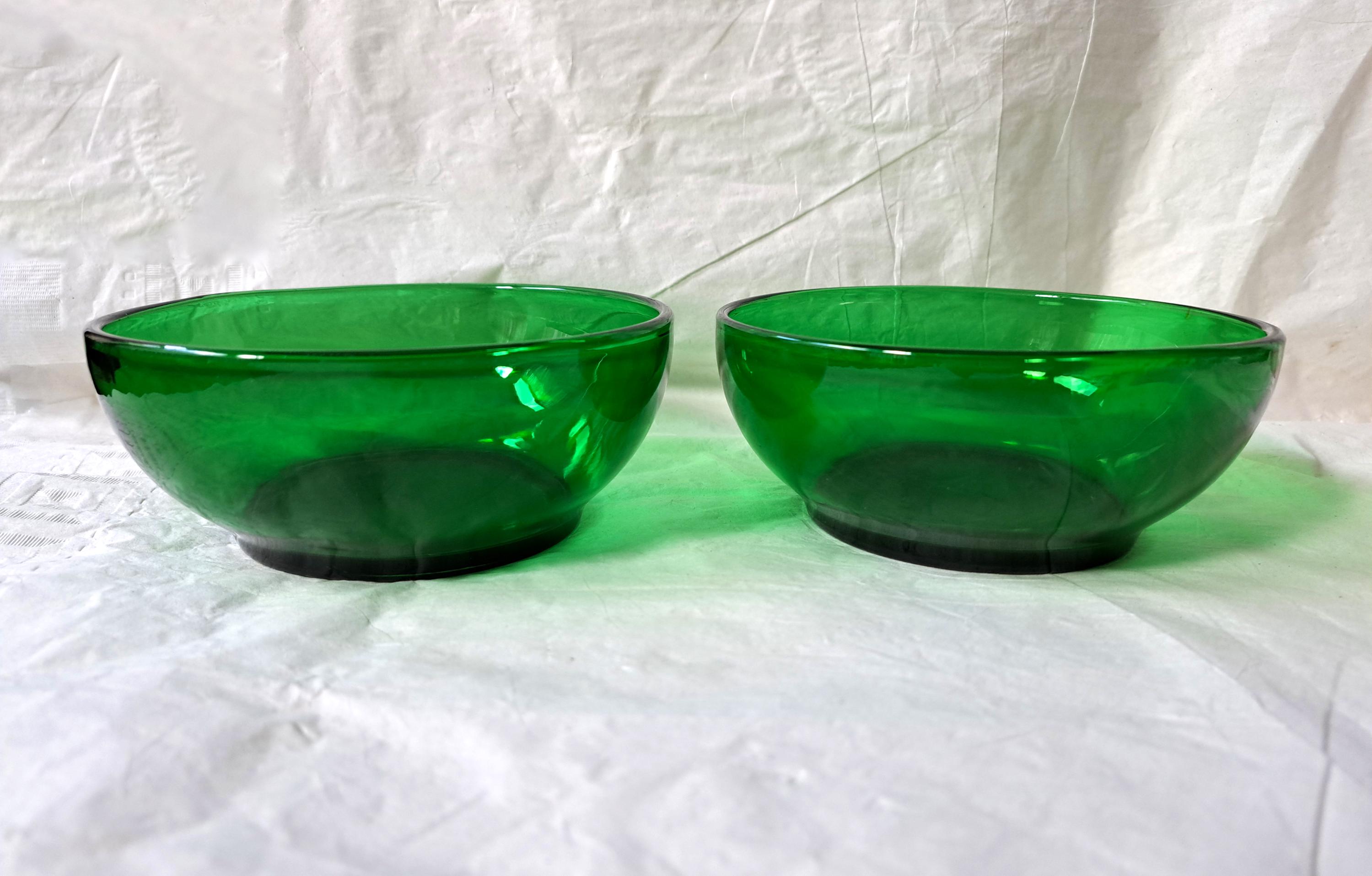 s新品SARGASSO GLASS BOWL | green VINTAGE Set of 7 1960's Green Glass Stem Dessert Dishes Bowls | eBay