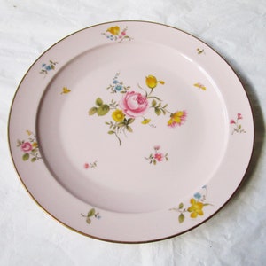 Noritake Pink BRIDAL ROSE 10-3/8&quot; Dinner Plate, Flowers, Gold Trim, 1974-82