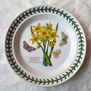 Portmeirion Botanic Garden NARZISSE MINIMUS 18 cm Brot & Butter Platte (1990er Jahre)