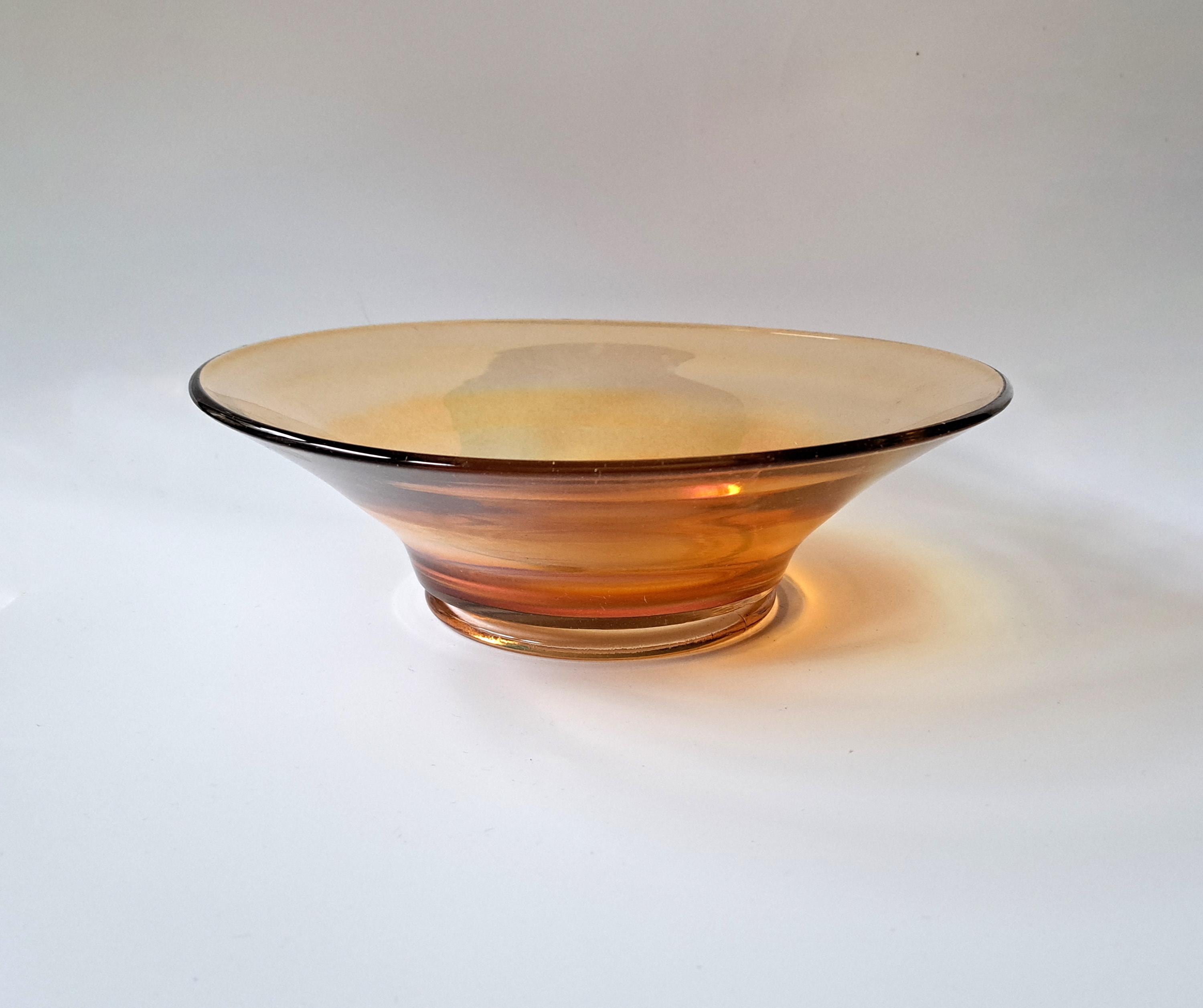 Orange glass bowl vintage - Etsy 日本