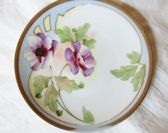 PSL Imperial Empire Austria 6.25&quot; Hand Painted Plate, Jugendstil, Gold Trim, c. 1910s