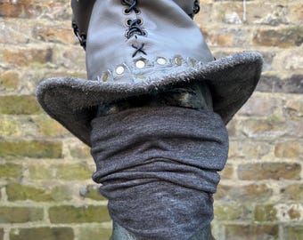 Steampunk LARP 'mad hatter' real leather top hat
