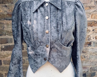 Steampunk Victorian style short MK II LARP ladies cotton jacket with gathered sleeves.