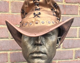 Steampunk LARP real leather ladies 'gypsy disco' hat