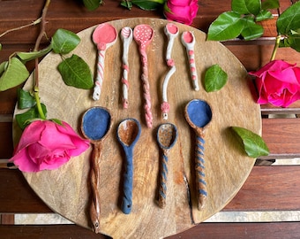 Ceramic Spoons | Pottery Spoons | Photography Props | Tea and Coffee Spoons | Clay Spoons | One of a Kind Spoons | Hand Built Spoons