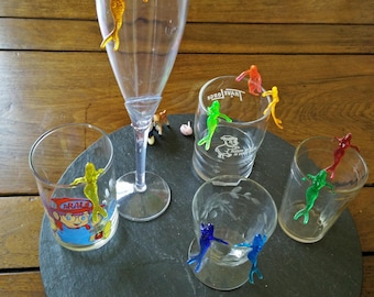 9 different color Little Mermaid retro cocktail drink cake topper champagne brunch Last Splash Party Our Tails Off beach barware pool decor