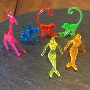 6 mini mermaid animal figurine mix cocktail Sonic drink cake toppers champagne brunch retro party favor mixologist barware bartender gift image 1