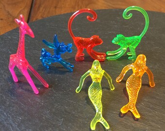 6+ mini mermaid animal figurine mix cocktail Sonic drink cake toppers champagne brunch retro party favor mixologist barware bartender gift