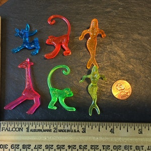 6 mini mermaid animal figurine mix cocktail Sonic drink cake toppers champagne brunch retro party favor mixologist barware bartender gift image 2