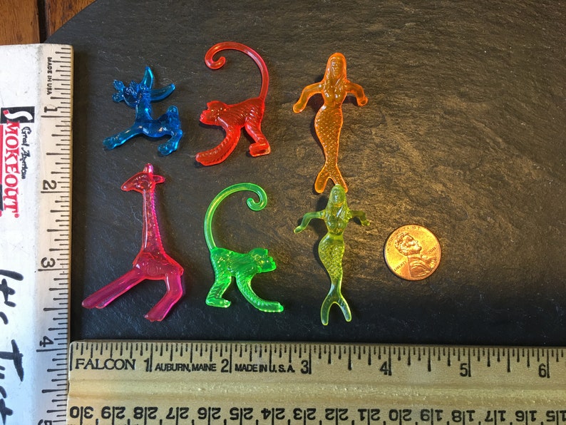 6 mini mermaid animal figurine mix cocktail Sonic drink cake toppers champagne brunch retro party favor mixologist barware bartender gift image 2