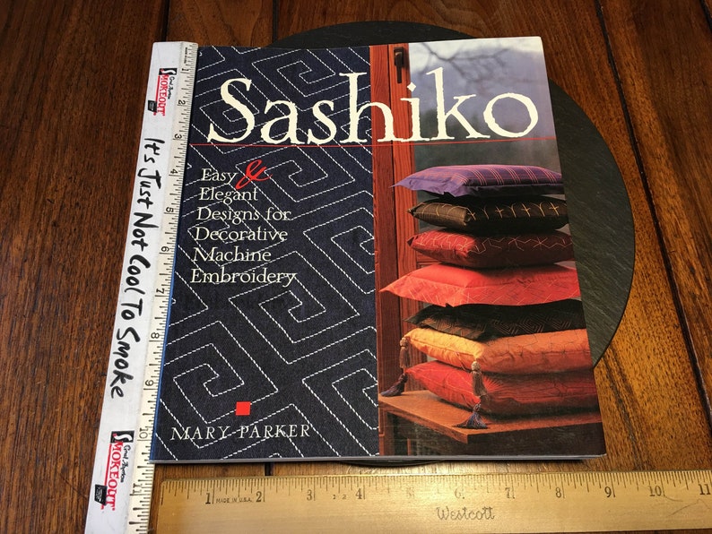 VTG Like New Sashiko Book Easy Elegant Designs Decorative Machine Embroidery Mary Parker History Pattern Dictionary 25 projects gift for her image 1