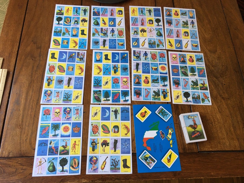 54 loteria tarot cards &/or 10 game boards Mexican gypsy taco fiesta DIY party decor craft gift tag journal art Day of Dead Dia Muertos gift BOTH