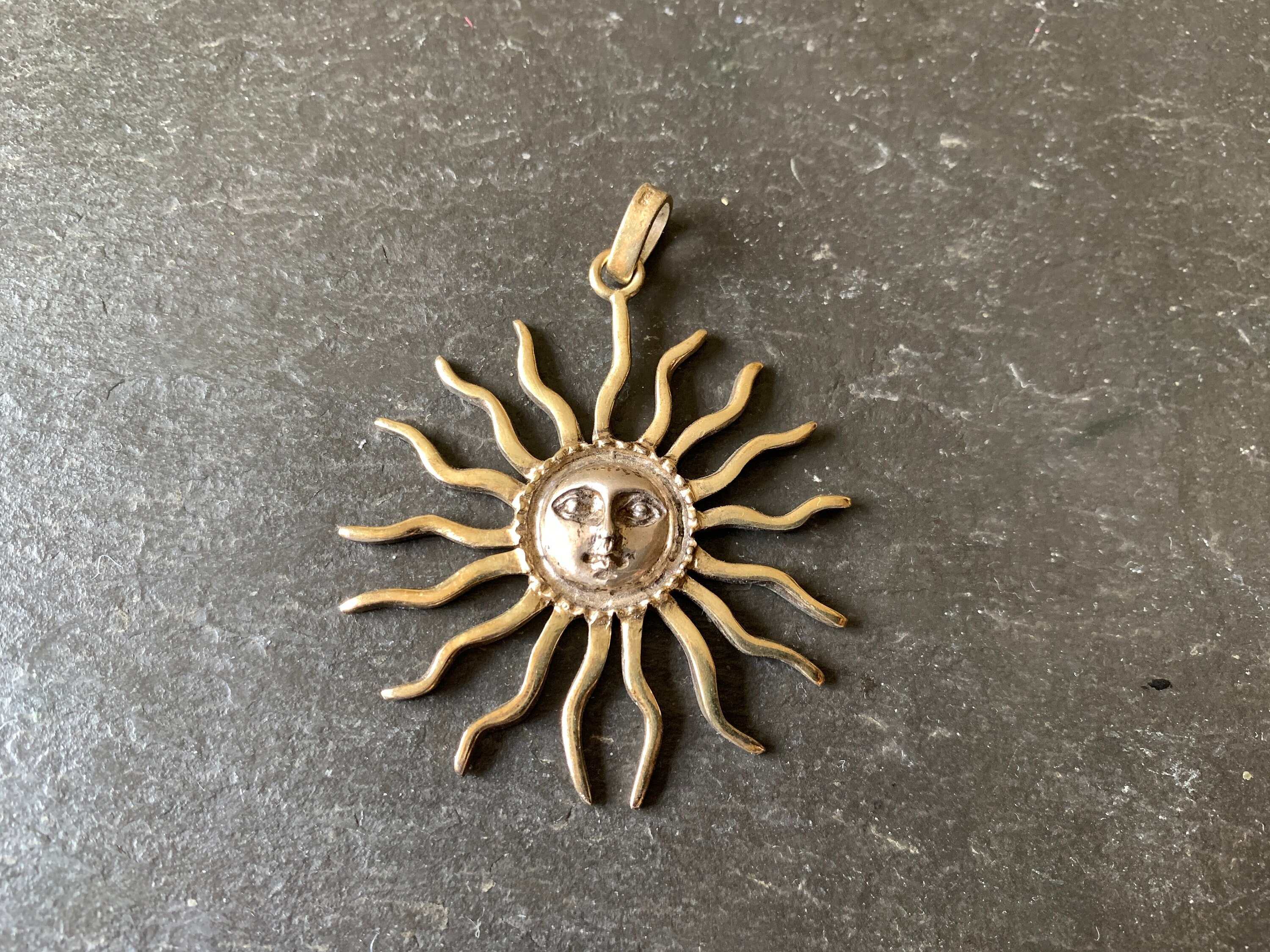 Sun & Moon Reversible Medallion in Gold Vermeil