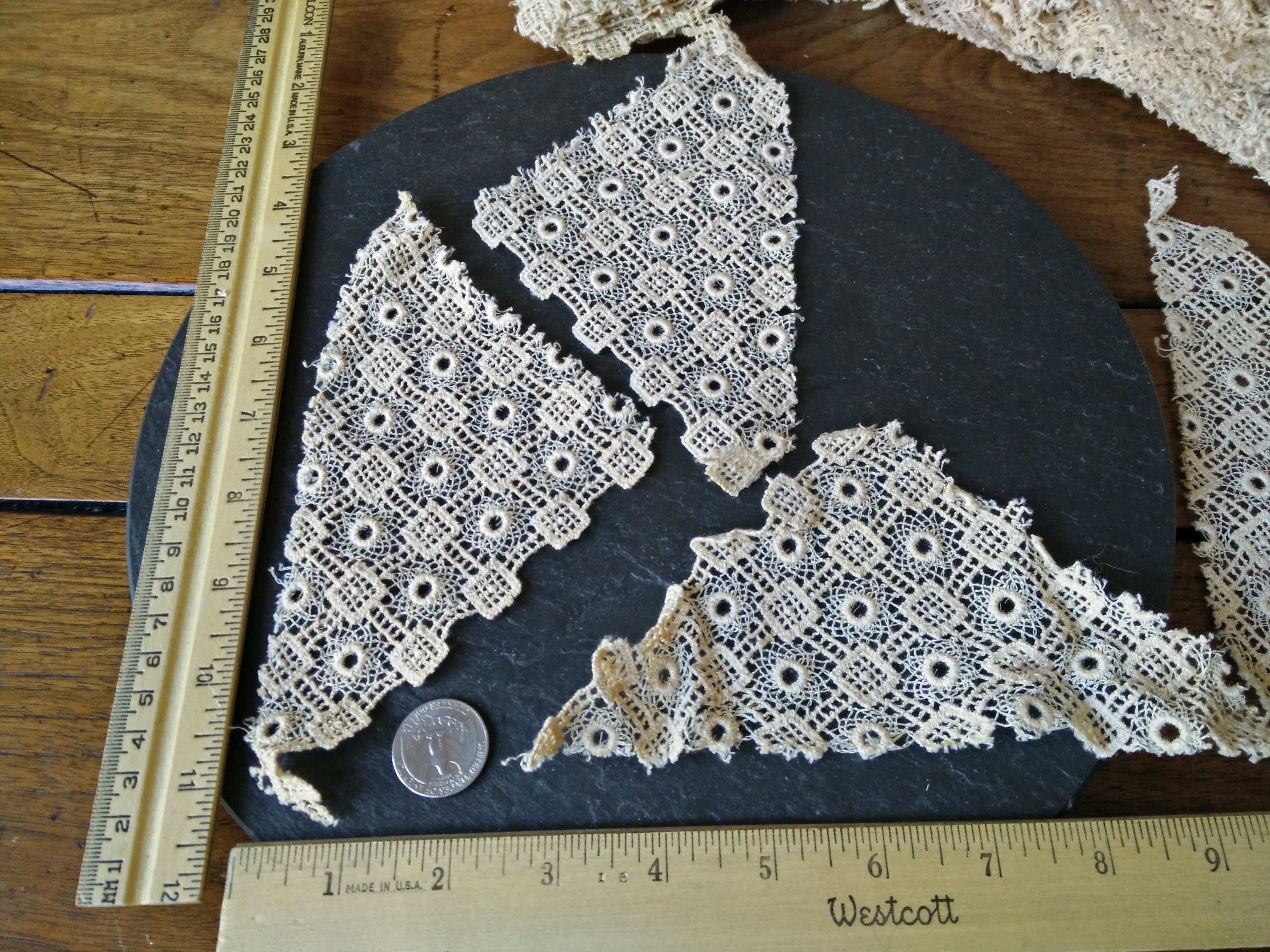 SALE 1 VTG Fancy handdrawn work bobbin lace Tenerife tatted crochet