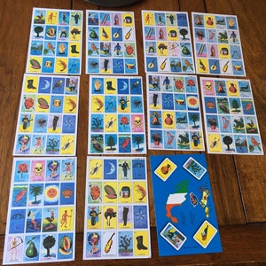 54 loteria tarot cards &/or 10 game boards Mexican gypsy taco fiesta DIY party decor craft gift tag journal art Day of Dead Dia Muertos gift 10loteria gameboards