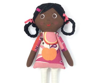 Abby- Handmade Cloth Doll - Dark Skinned Doll