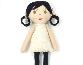 Ally - Handmade Cloth Doll - Lace Dress Doll