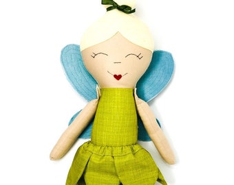 Fluttering Fairy - Handmade Cloth Doll - Girl Fairy Doll