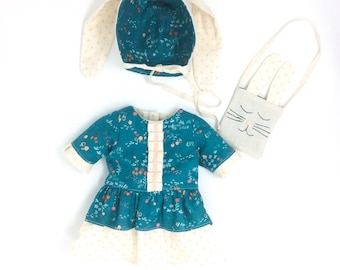 Handmade Doll Easter Outfit - Doll Bunny Bonnet - 18" Doll Costume