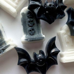 10 Halloween Bat & Tombstones Favors, Bulk Soap, Soap Favors, Parties, Holidays