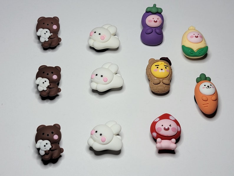 KAWAII Shoe Charms for Croc Clogs Bunny bear w bunny KAWAII Shoe Charms for Croc Clogs Bunny bear w bunny