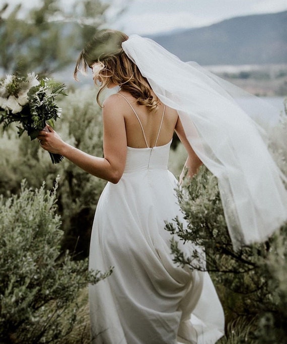 Light Ivory Wedding Veil Light ivory wedding veil cathedral length V204C – Tulip Bridal main image 4