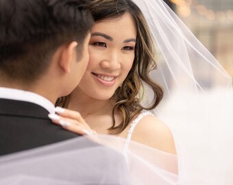 Lavender Wedding Veil | Soft Tulle, Single or Two Tier