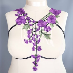 BODY HARNESS LINGERIE / Elastic Strap Harness / Cage Bra Lingerie