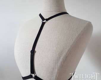 LARGE - BLACK body harness - fits up to 46" underbust/ ribcage