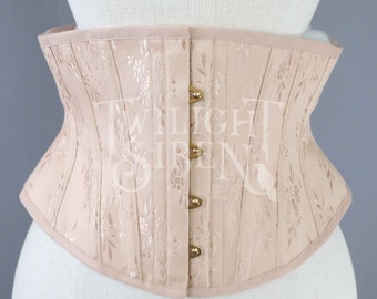 26 inch waist peach tulip coutil corset - sample sale