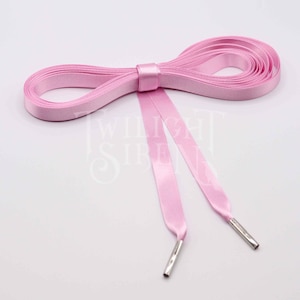 Satin ribbon corset lacing, 10mm /15mm double faced satin ribbon, replacement lacing, lacing tipped with metal aglets  -WILD ROSE PINK-
