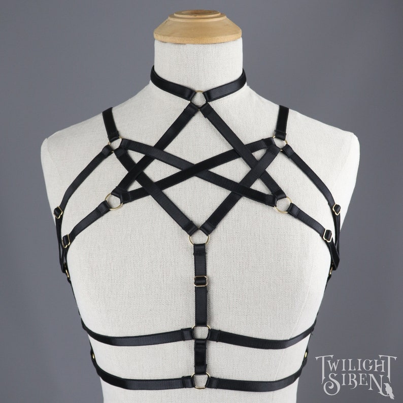 HEXAGRAM BODY HARNESS elastic strap harness cage lingerie set harness bra leg harness