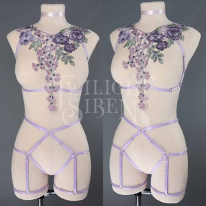 Lace Strappy Bralette, Cage Bra, See Through Lingerie, Floral Transparent,  Wireless Triangle, Goth Festival Top 