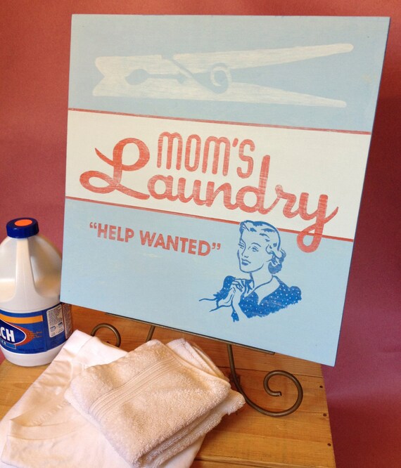 Mom's Laundry Hand Painted Wood Sign Etsy