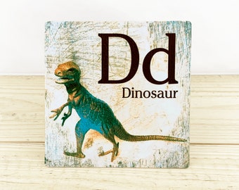 Dd is for Dinosaur  5" Metal Retro Sign