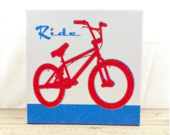 Ride - Retro Bike 8" canvas sign