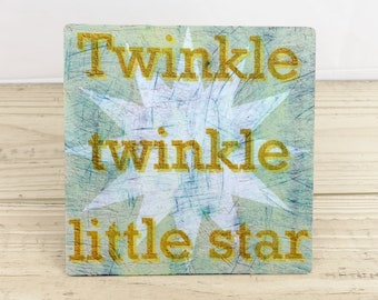 Twinkle Twinkle Little Star 5" Metal Retro Sign