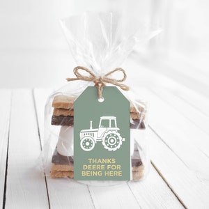 Printable Tractor Birthday Party Favor Tags | Instant Download | Edit and Print | Farm Party Decorations