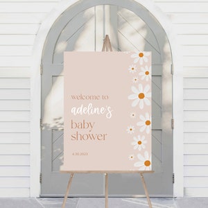 Daisy Baby Shower Welcome Sign | Baby in Bloom | 18x24 | Printable Instant Download | Editable Template