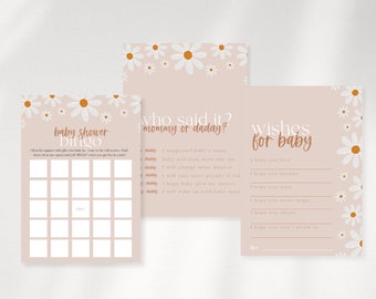 Daisy Baby in Bloom Baby Shower Party Games | Printable Instant Download | Editable Template