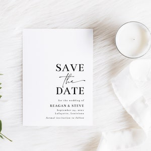 Minimalistische Save the Date Cards | Afdrukbare Instant Download | Bewerkbare sjabloon