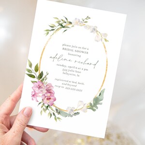 Spring Florals Bridal Shower Invitations |  Printable Instant Download | Editable Template