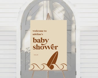 Baby on Board Babyparty Willkommensschild | Druckbare Sofort-Download | Bearbeitbare Vorlage