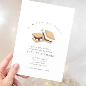 S&#39;more to Love Baby Shower Party Invitations | Printable Instant Download | Editable Template