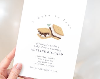 S'more to Love Baby Shower Party Invitations | Printable Instant Download | Editable Template